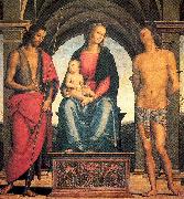 PERUGINO, Pietro Madonna and Child with Saints John the Baptist and Sebastian painting